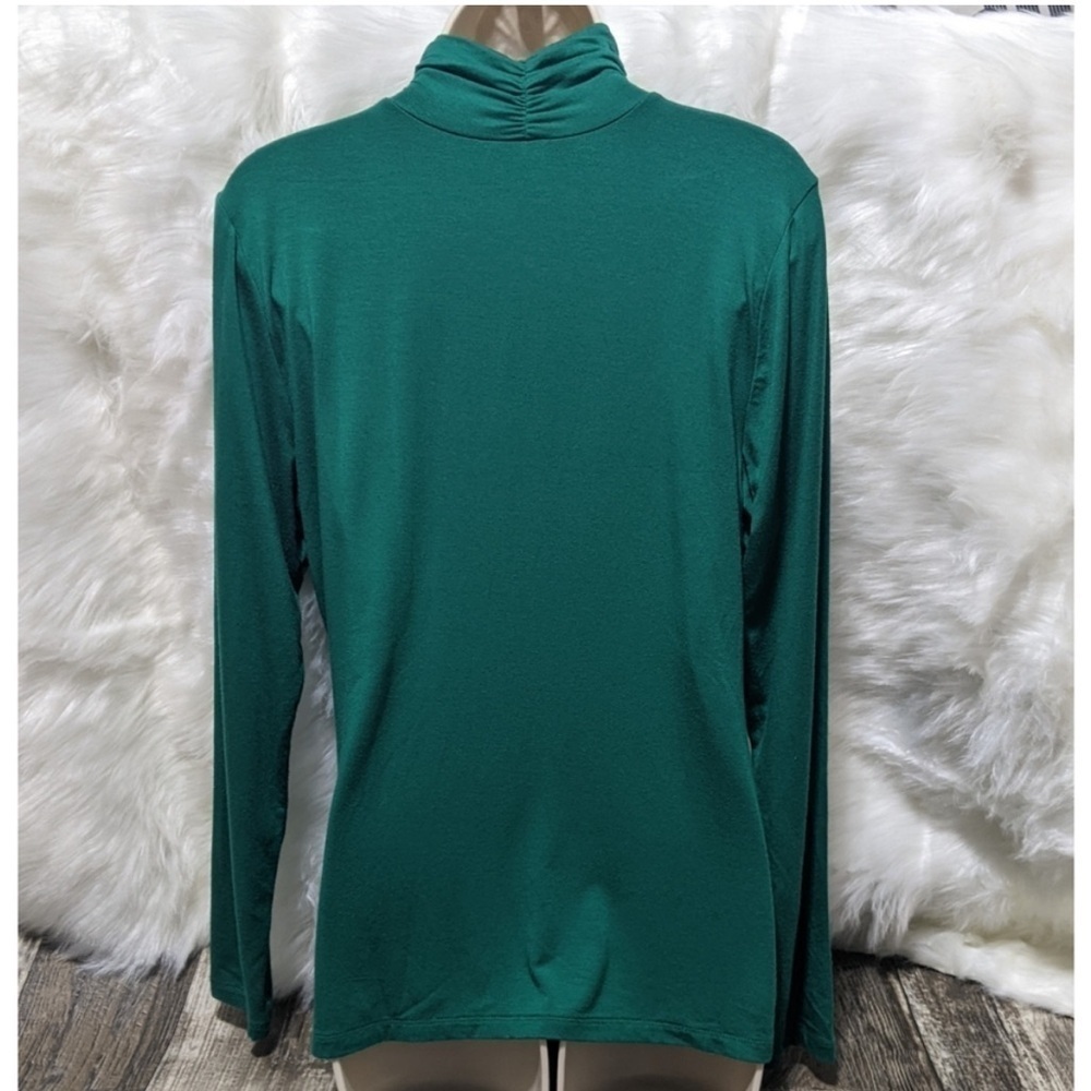 STYLE & Co. Women’s Mock Neck Turtleneck Long Sleeve Top Shirt Green Size PM - Picture 3 of 10